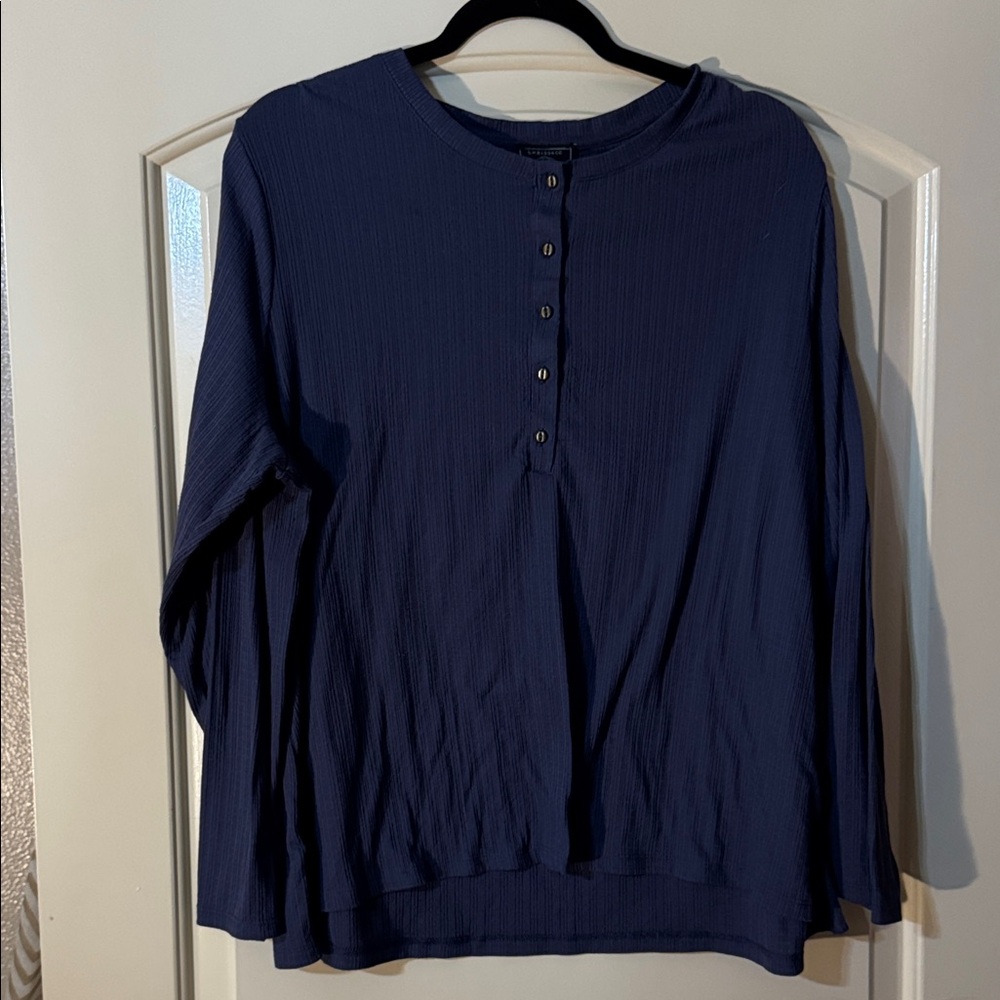 G.H. Bass & Co. Navy Long-Sleeve Henley Top XXL